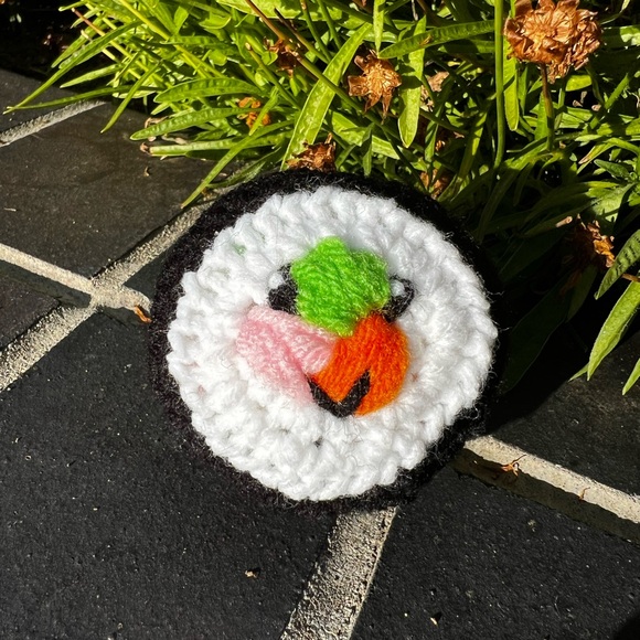 Hand Crafted Other - Hand Crocheted Happy Little Sushi Roll Plushie!